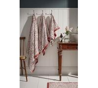 William Morris at Home Larkspur 100% Cotton Hand Towel In Brick (50cm x 90cm)