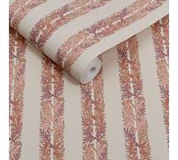 William Morris at Home Love is Enough Stripe Terracotta Wallpaper | Cream Stripe Design | Paste the Wall | Eco-Friendly