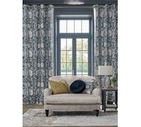 William Morris at Home Pimpernel Blackout Lined Eyelet Curtains In Indigo Blue - 66"x72" (168cmx183cm)