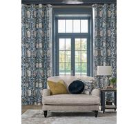 William Morris At Home Pimpernel Pure Cotton Eyelet Blackout Curtains Blue Mix