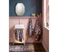 William Morris At Home Pure Cotton Wild Tulip Towel Navy Mix