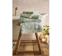 William Morris at Home Rose Stripe 100% Cotton Bath Sheet In Sage (100cm x 150cm)