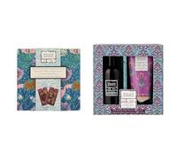 William Morris At Home Scented Wax Tablets x2, Essential Oils and Calming Lavender+William Morris At Home Body Wash 100ml, Body Cream 50ml, Lavender and Gentle Exfoliators