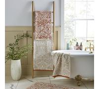 William Morris at Home Strawberry Thief 100% Cotton Bath Mat In Linen/Rust (50cm x 90cm)