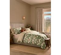 William Morris at Home Strawberry Thief 100% Cotton Sateen Duvet Cover Set 220 Thread Count In Nettle (Super King: 260cm x 220cm)