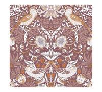 William Morris at Home Strawberry Thief Damson Wallpaper | Purple Animal | Paste the Wall | Eco-Friendly