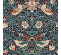 William Morris At Home Strawberry Thief Deep Blue Wallpaper - 10m x 52cm