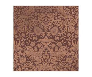 William Morris at Home Strawberry Thief Fibrous Burgundy Wallpaper | Paste the Wall | Bird | Eco-Friendly