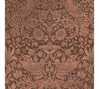 William Morris At Home Strawberry Thief Fibrous Wallpaper | Burgundy
