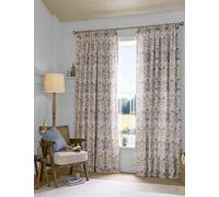 William Morris At Home Strawberry Thief Pencil Pleat Curtains Blue Mix