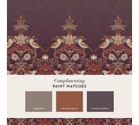 William Morris At Home Strawberry Thief Fixed Size Mural | Plum