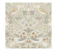 William Morris at Home Strawberry Thief Powdered Neutral Wallpaper | Natural Animal | Paste the Wall | Eco-Friendly