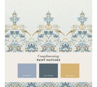 William Morris At Home Strawberry Thief Soft Blue Fixed Size Mural Print To Order