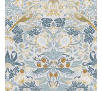 William Morris At Home Strawberry Thief Soft Blue Wallpaper - 10m x 52cm