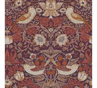 William Morris At Home Strawberry Thief Wallpaper | Plum