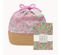 William Morris Washbag with 10 Affirmation Cards, Storage Basket for Beauty Products, Household Essentials, Gift For Her, Toiletry, Gym or Shower Bag for Travel