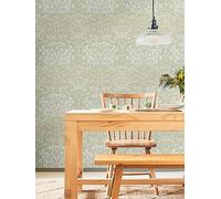 William Morris at Home Blackthorn Sage Wallpaper | Paste the Wall | Sage Floral | Eco-Friendly