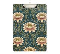 William Morris Bangladesh Water Lily Pattern Nursing School clipboard Hard Board for Nursing Student Trade Quest Size 9 x 12 Silver