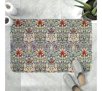 William Morris Bath Mat Indoor Doormat Bath Rugs Non Slip,Washable Cover Floor Rug Absorbent Carpets Floor Mat Vintage Floral Print Mat 24x16 Inch