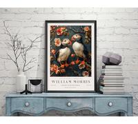 William Morris Bird, Puffin Print, William Morris Exhibition Print, William Morris Poster, Vintage Wall Art, Textiles Art, Vintage Poster (146c) A3