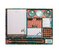 William Morris Blackthorn Stationery Set - Desk Organiser Gift Box with Notepads, Sticky Notes, Pencils, Magnets & Clips - Floral Office Supplies Set