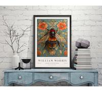 William Morris Bumblebee Print, William Morris Exhibition Print, William Morris Poster, Vintage Wall Art, Textiles Art, Vintage Poster (178c) A2