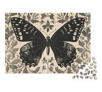 William Morris Butterfly Art 1000-Piece Puzzle for Adults, 38x26cm/1000pcs; A Relaxed Project for Colder Days; White Card Pieces with Reduced Dust