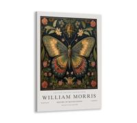 William Morris Butterfly-b Wall Art - Vintage Botanical Flower Wall Decor Green Room Decor Butterfly-b Canvas Print Nature-Inspired Poster Butterfly-b Animal Canvas Poster 12x18inch Framed, style-2