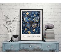 William Morris Butterfly Print, William Morris Exhibition Print, William Morris Poster, Vintage Wall Art, Textiles Art, Vintage Poster (009c) A4