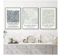 William Morris Canvas Print The Simple Nordic Museum Exhibition Poster Flower Art Painting Home Wall Decor 11.8x15.7in(30x40cm) x3pcs NO Frame
