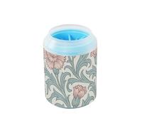 William Morris Carnation Pattern Reusable Mud Paw Clean Station with Silicone Brush Soft Pets Supplies and Accessories for Small Medium Large Breed Dogs, Cats