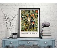William Morris Cat Print, William Morris Exhibition Print, William Morris Poster, Vintage Wall Art, Textiles Art, Vintage Poster (095c) A2
