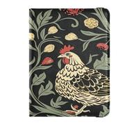 William Morris Chicken Dark Red Black Leather Passport and Vaccine Card Holder Combo for travel Travel Documents Organizer Protector Document Organizer Holder Accessories for women
