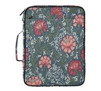 William Morris Chrysanthemum Carnation Pattern Accordion Folder 7 Pockets A4 Letter Size with Zipper Closure for Document Storage Pocket Accordion File Organizer