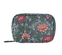 William Morris Chrysanthemum Carnation Pattern aid Bag with Detachable Compartments Convenient Day Pill Organizer