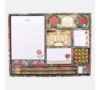 William Morris Cray Stationery Set - Desk Organiser Gift Box with Notepads, Sticky Notes, Pencils, Magnets & Clips - Decorative Floral Office Supplies Set for Home, School & Office