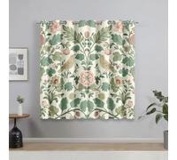 William Morris Curtains 108 Drop & Home Decor, Strawberry Thief Blackout Curtains for Living Room Bedroom Accessories, Eyelet Thermal Drapes 90 x 108 Inch 2 Panels G&-9