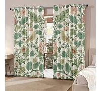 William Morris Curtains 95% Blackout, Strawberry Thief Patterned Curtains for Living Room Bedroom, 90 Drop Eyelet Thermal Drapes Home Decor, 46x90 Inch 2 Panels X&-181