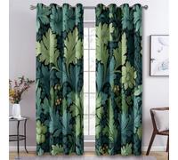 William Morris Curtains for Bedroom, Plant Green Leaf Blackout Curtains for Living Room, 54 Drop Eyelet Window Treatments Home Decor 46 X 54 Inch (W X L), 2 Panels X&-46