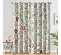William Morris Curtains for Bedroom, Vintage Floral Blackout Curtains for Living Room, 72 Drop Eyelet Window Treatments Home Decor 46 X 72 Inch (W X L), 2 Panels X&-86