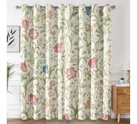 William Morris Curtains for Living Room, Botanical Vintage Floral Blackout Curtains Bedroom, 52 x 84 Inch 2 Panels, 84 Drop Eyelet Thermal Window Drapes, Home Decor E-D1