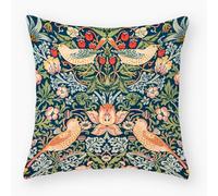 William Morris Cushion Covers Vintage Strawberry Thief 45x45cm, Floral Cushion Covers Double Sided for Sofa Bed Decor, William Morris Cushions Indoor Outdoor Throw Pillow Case Gift