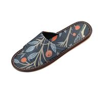 William Morris Design Bird Dark Blue Shower Slippers Indoor Outdoor Portable Soft para personalizar Bedroom Shoes for Hotel Travel Party chanclas para mujer