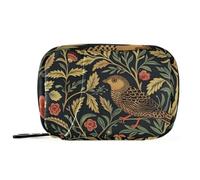 William Morris Design Bird Medical Bag with Detachable Compartments Convenient Organizer Zipper case