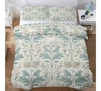 William Morris Double Duvet Cover Sets, Victorian Botanical Bedding Sets Double-Sided Printing, Soft Microfiber Quilt Cover With Zip Fastening + 2 Pillowcase, 200x200 wl37