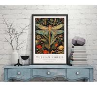 William Morris Dragonfly Print, William Morris Exhibition Print, William Morris Poster, Vintage Wall Art, Textiles Art, Vintage Poster (073b) A3