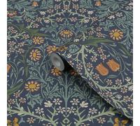 William Morris Dusk Blue Blackthorn Smooth Wallpaper