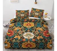 William Morris Duvet Cover Emperor, Vintage Floral Bedding Set 3 Piece Soft Microfiber Quilt Cover Reversible Duvet Sets with 2 Pillows Zipper Closure L-111
