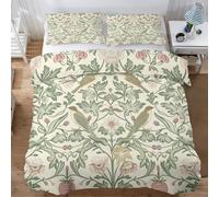 William Morris Emperor Duvet Cover Sets, Strawberry Thief Bedding Sets Double-Sided Printing, Soft Microfiber Quilt Cover With Zip Fastening + 2 Pillowcase, 290x235 wl25