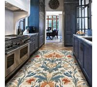 William Morris Entry Rug 140x200 Non-slip Washable Front Indoor Door Mat Rubber Backing Low-Pile Floral Rugs for Entryway Bathroom Kitchen Vintage Botanical Leaf Area Rug for Hallway Farmhouse Decor